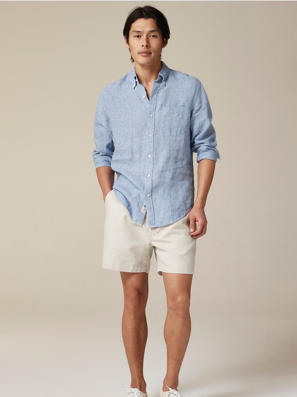 J Crew Baird McNutt 100% Linen Button Down Size Large